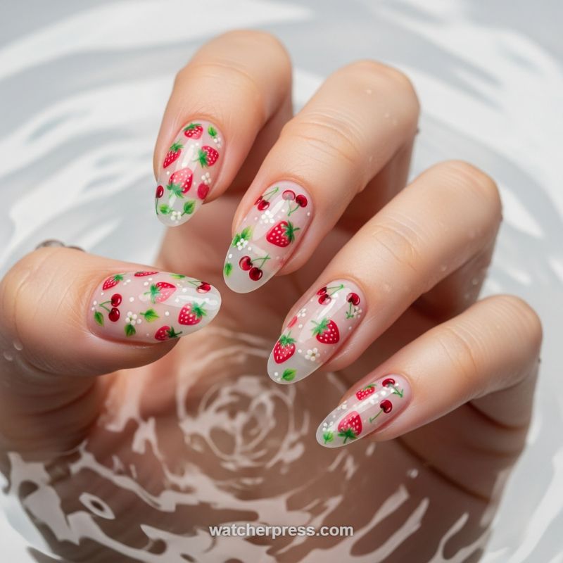 Creative French Twist: The Sheer 'Floating Fruit' Micro-Design