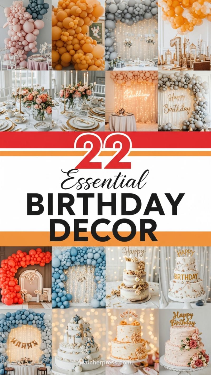 Customizable Birthday Balloon Arch & Cake Showcase