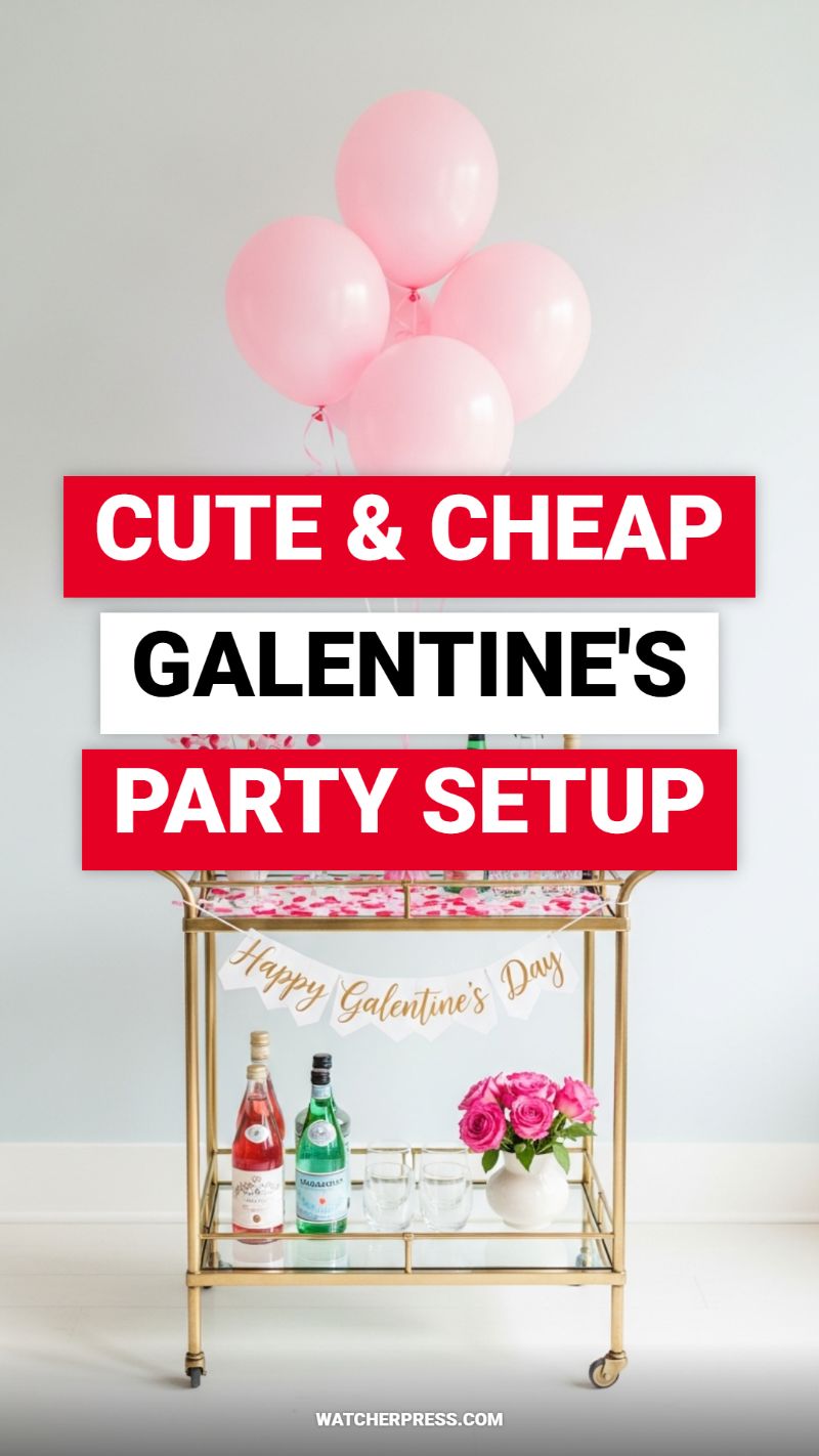 CUTE & CHEAP GALENTINE'S PARTY SETUP