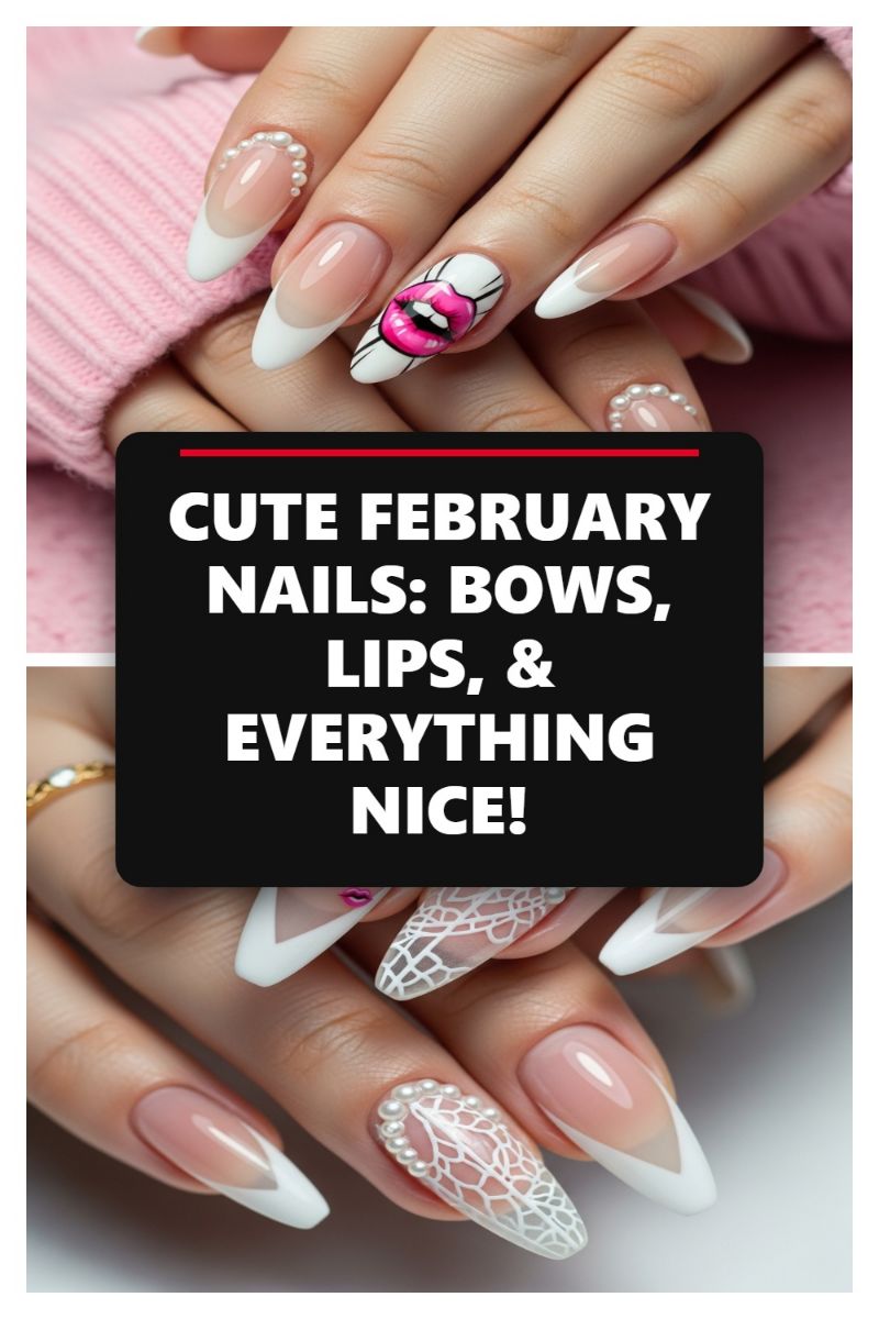 CUTE FEBRUARY NAILS: BOWS, LIPS, & EVERYTHING NICE!