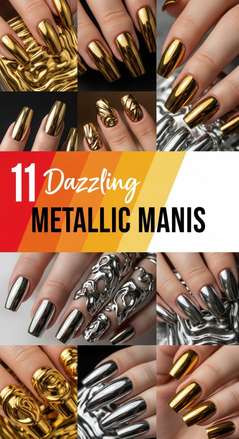 Dazzling Metallic Manis