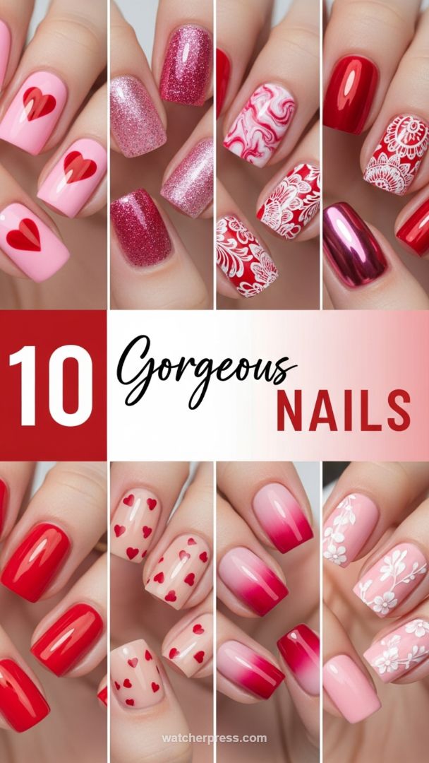 Defining Romance: A Showcase of High-Gloss Pink and Red Manicure Techniques