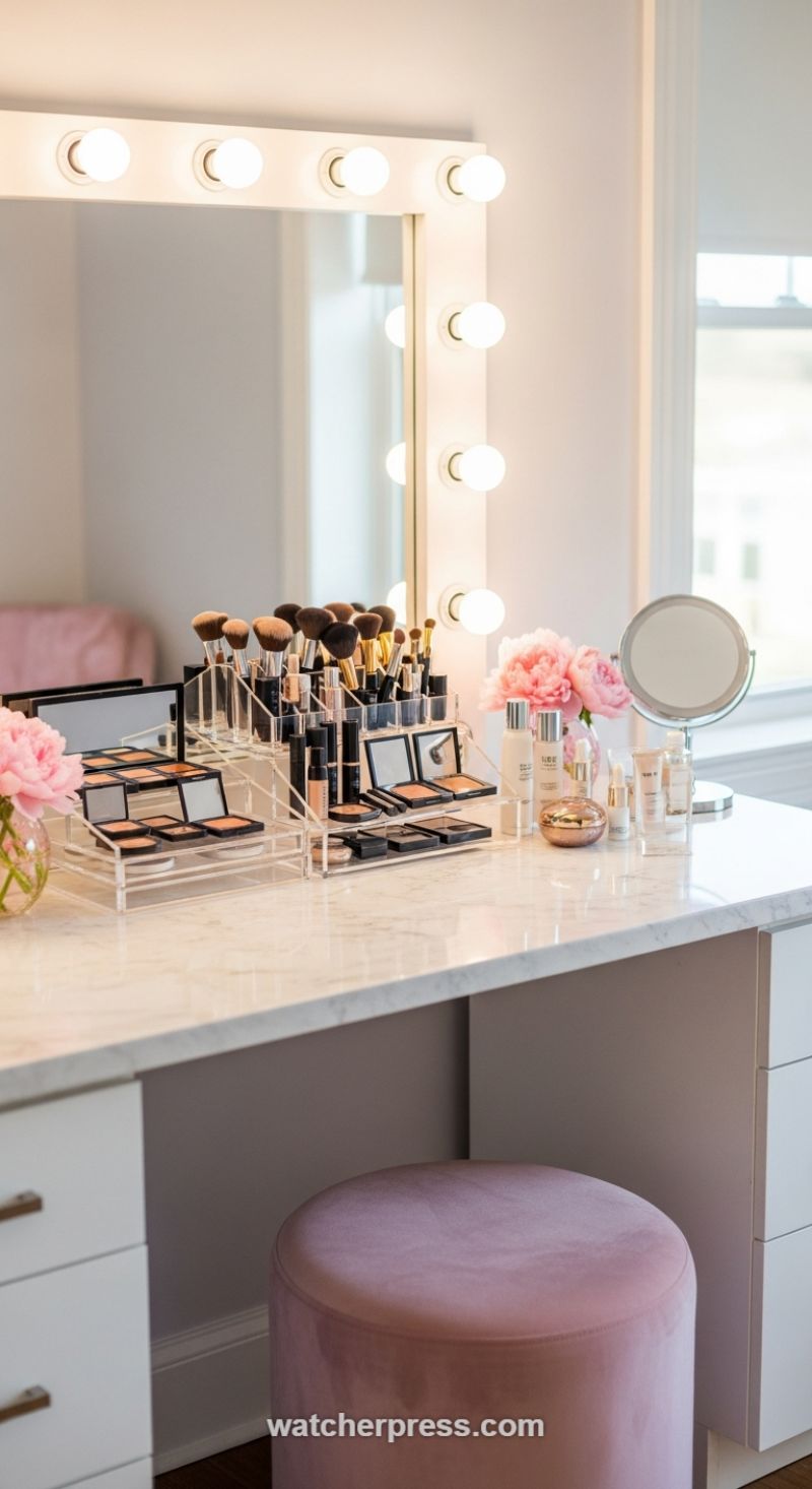Designing a Chic and Organized Glamour Vanity Station