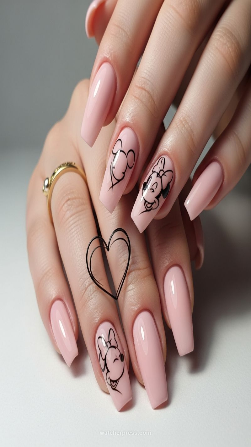 Disney Darling: Mickey and Minnie Mouse Line Art