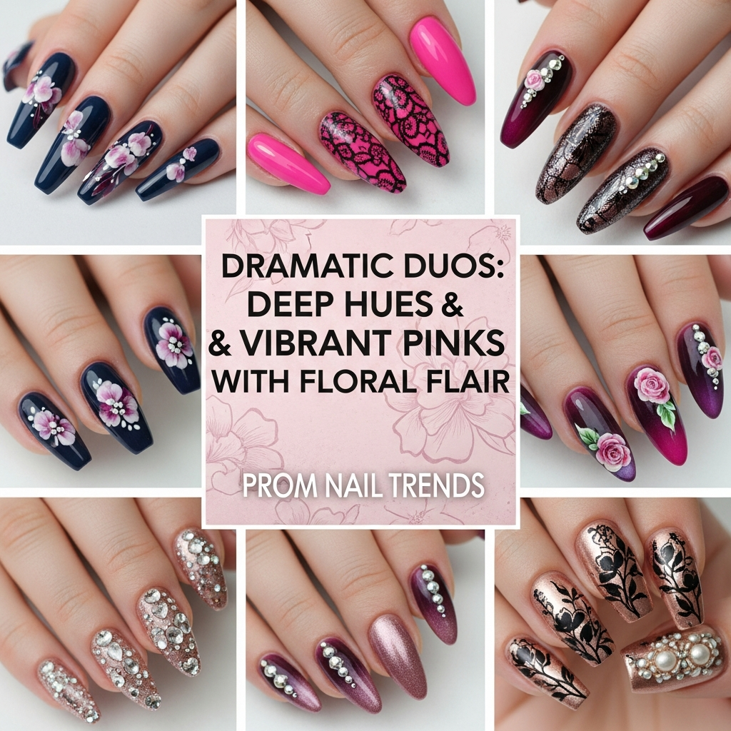 Dramatic Duos: Deep Hues & Vibrant Pinks with Floral Flair