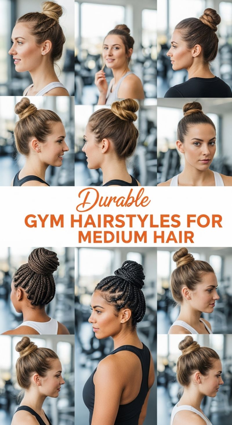 Durable Gym Hairstyles for Medium Hair: The Essential High Bun