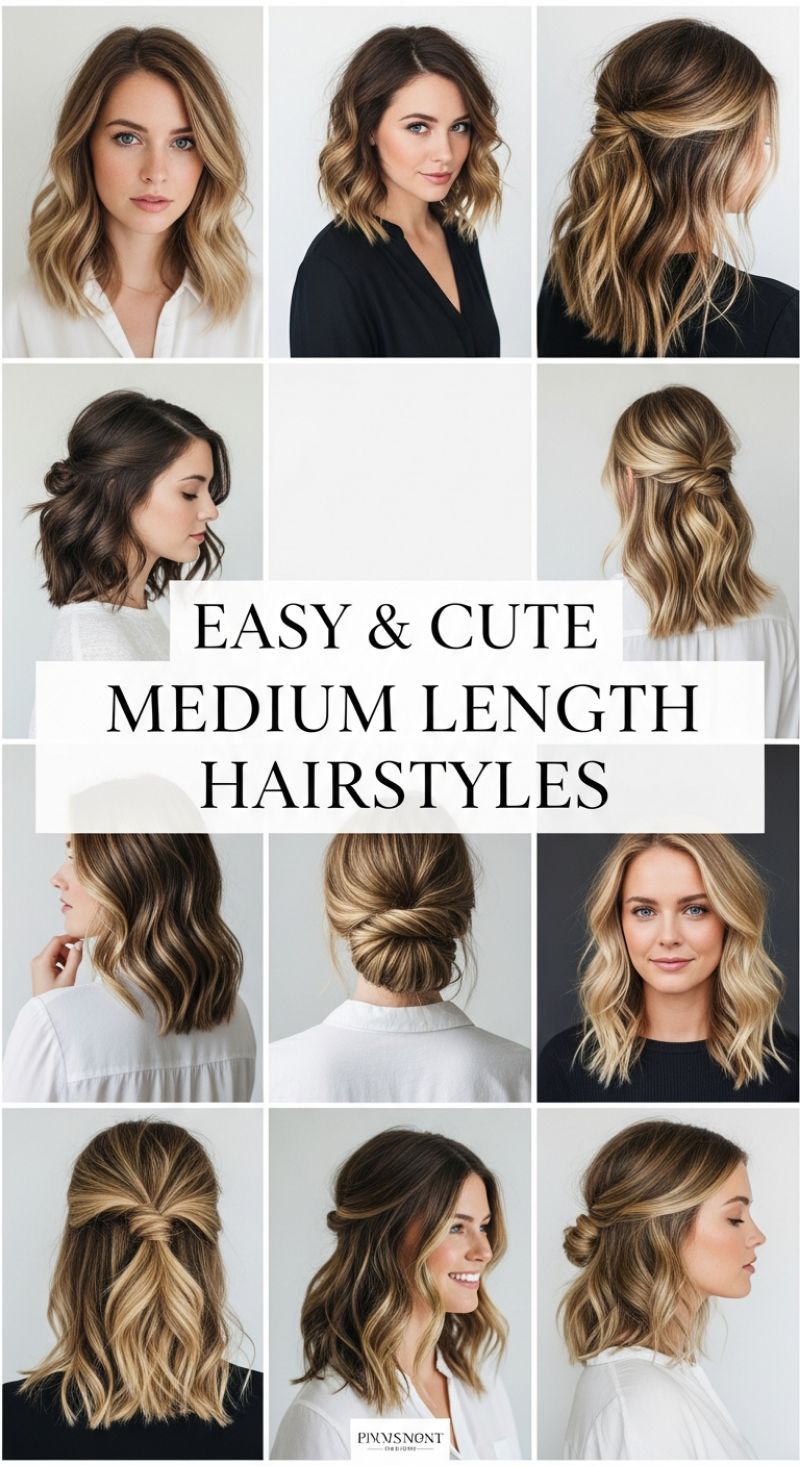 The Ultimate Hairstyle Lookbook: 100+ Stunning Ideas for Every Length, Texture, and Occasion EASY & CUTE MEDIUM LENGTH HAIRSTYLES