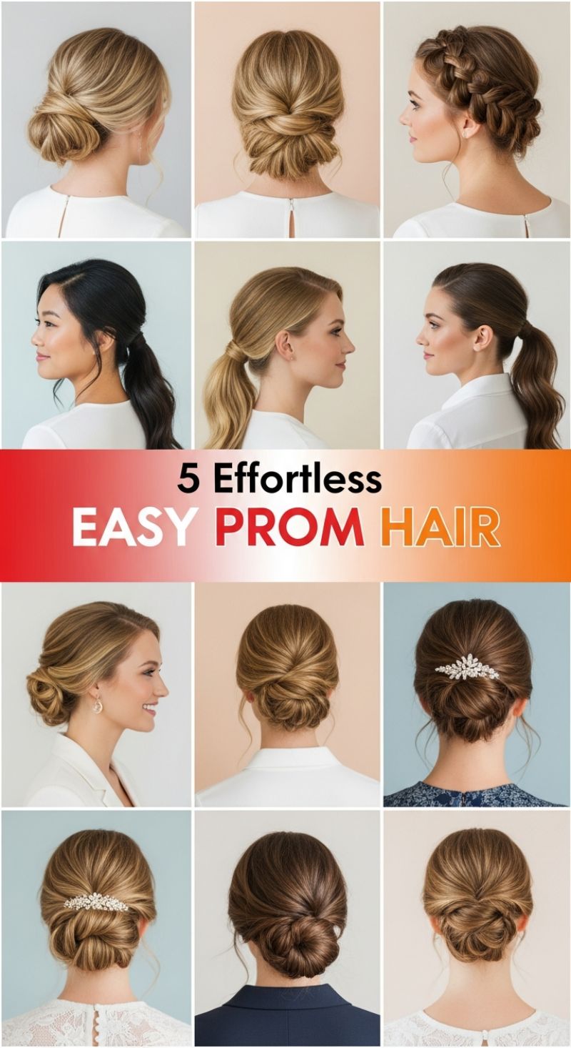 Effortless Elegance: Easy Prom Updos & Ponytails