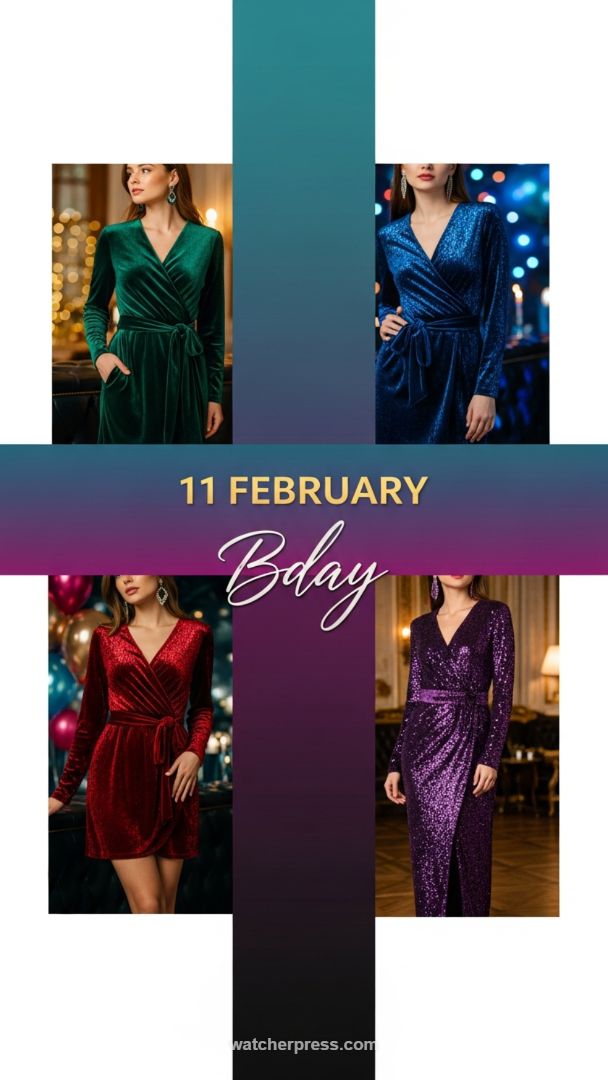 Effortless Evening Glamour: The Long-Sleeve Wrap Dress in Jewel Tones