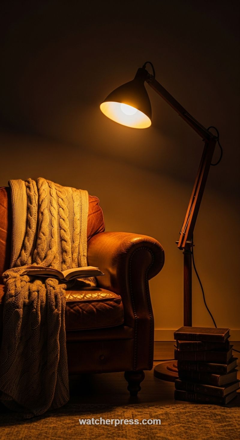 Elevating Cozy Corners with Rich Leather and Chunky Knits