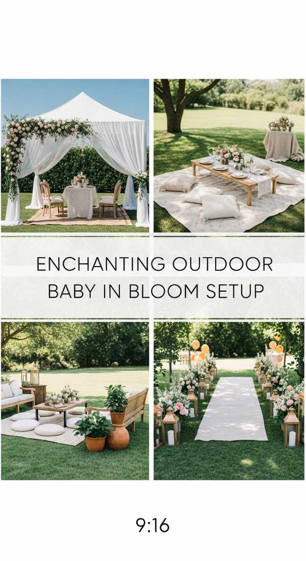 Enchanting Outdoor Baby in Bloom Setup