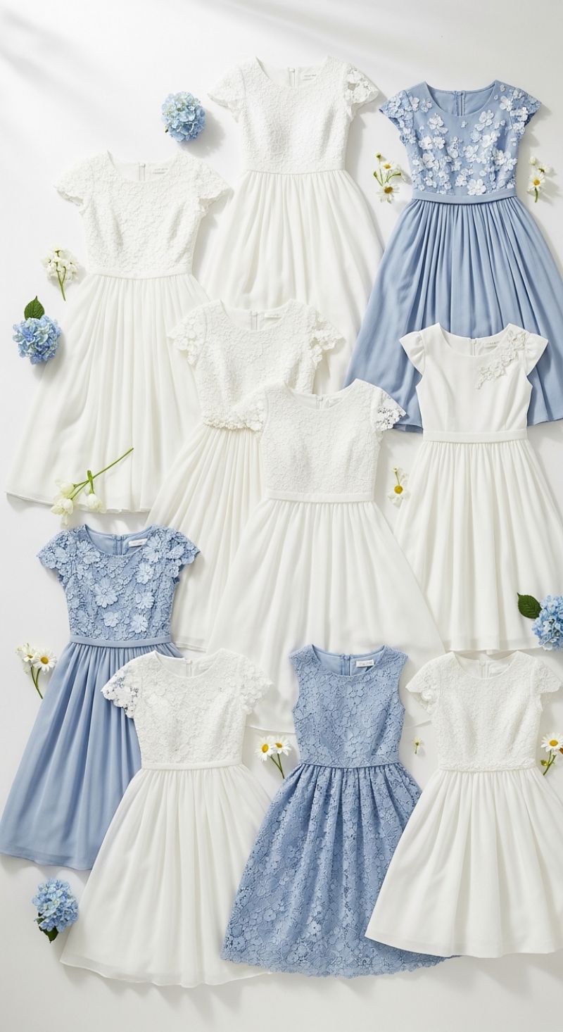 Ethereal Blue and White Dresses for Special Occasions