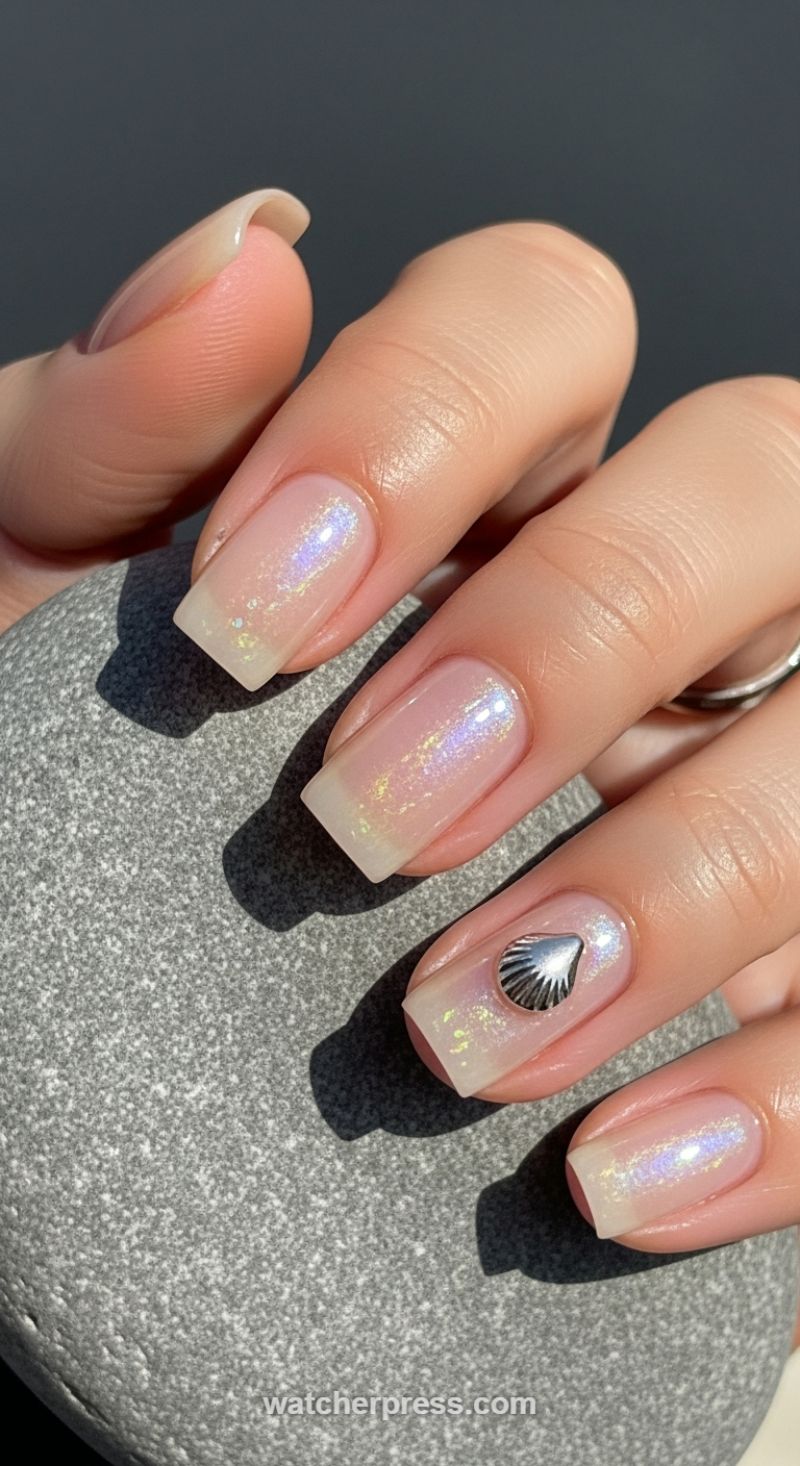 Ethereal Pearl French with Seashell Charm Accent