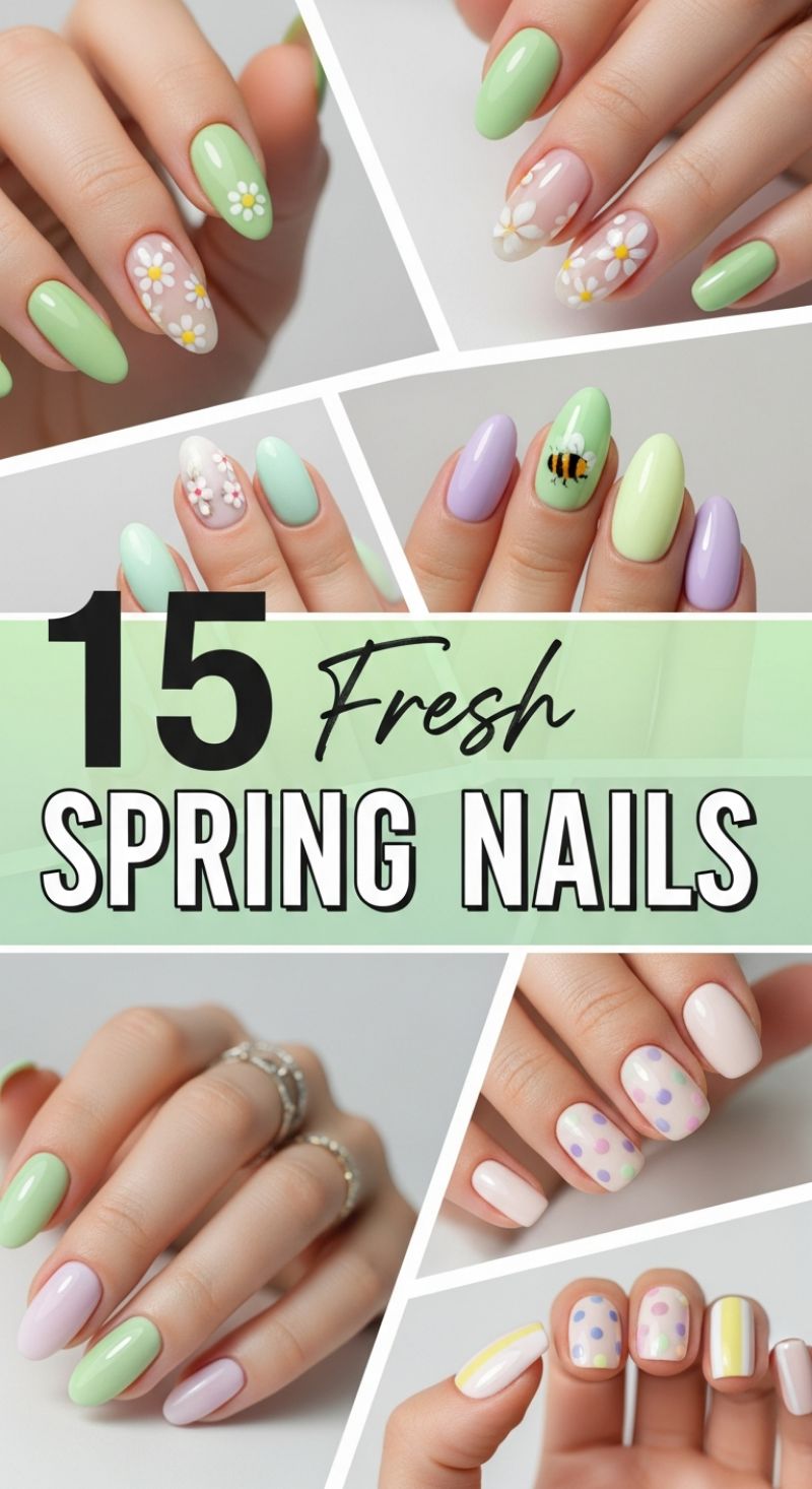 Fresh Spring Nails: Pastel Power and Simple Daisy Accents