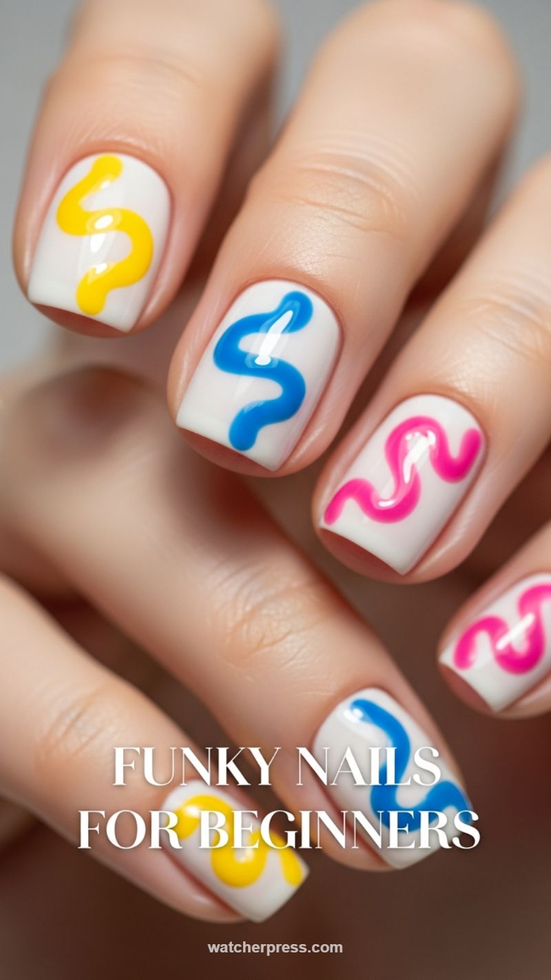 Funky Nails For Beginners: Abstract Squiggles