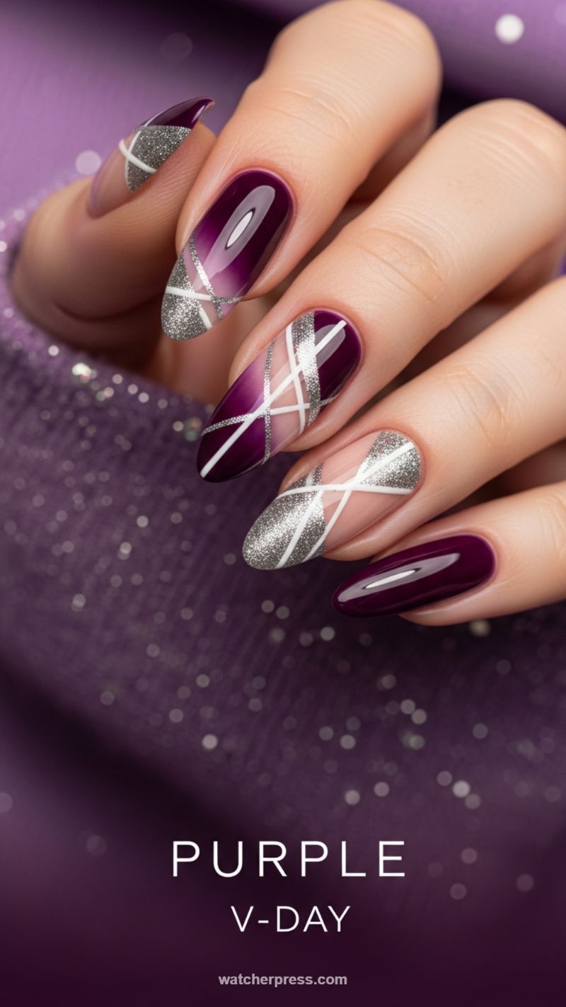 Glamorous Purple V-Day Geometric Designs