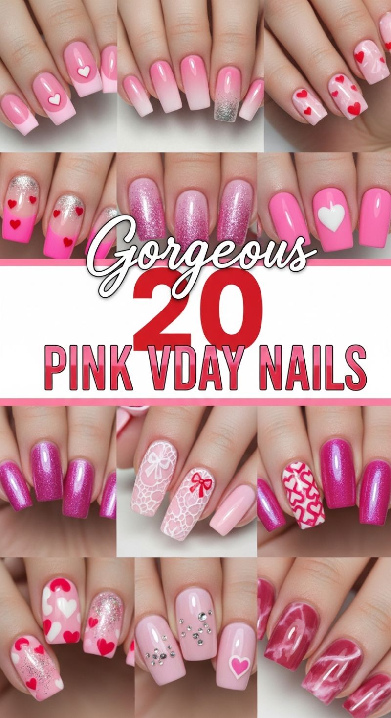 Gorgeous Pink VDay Nails
