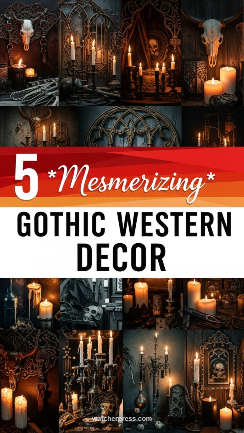 Gothic Western Ambiance: Antique Candlesticks and Iconography