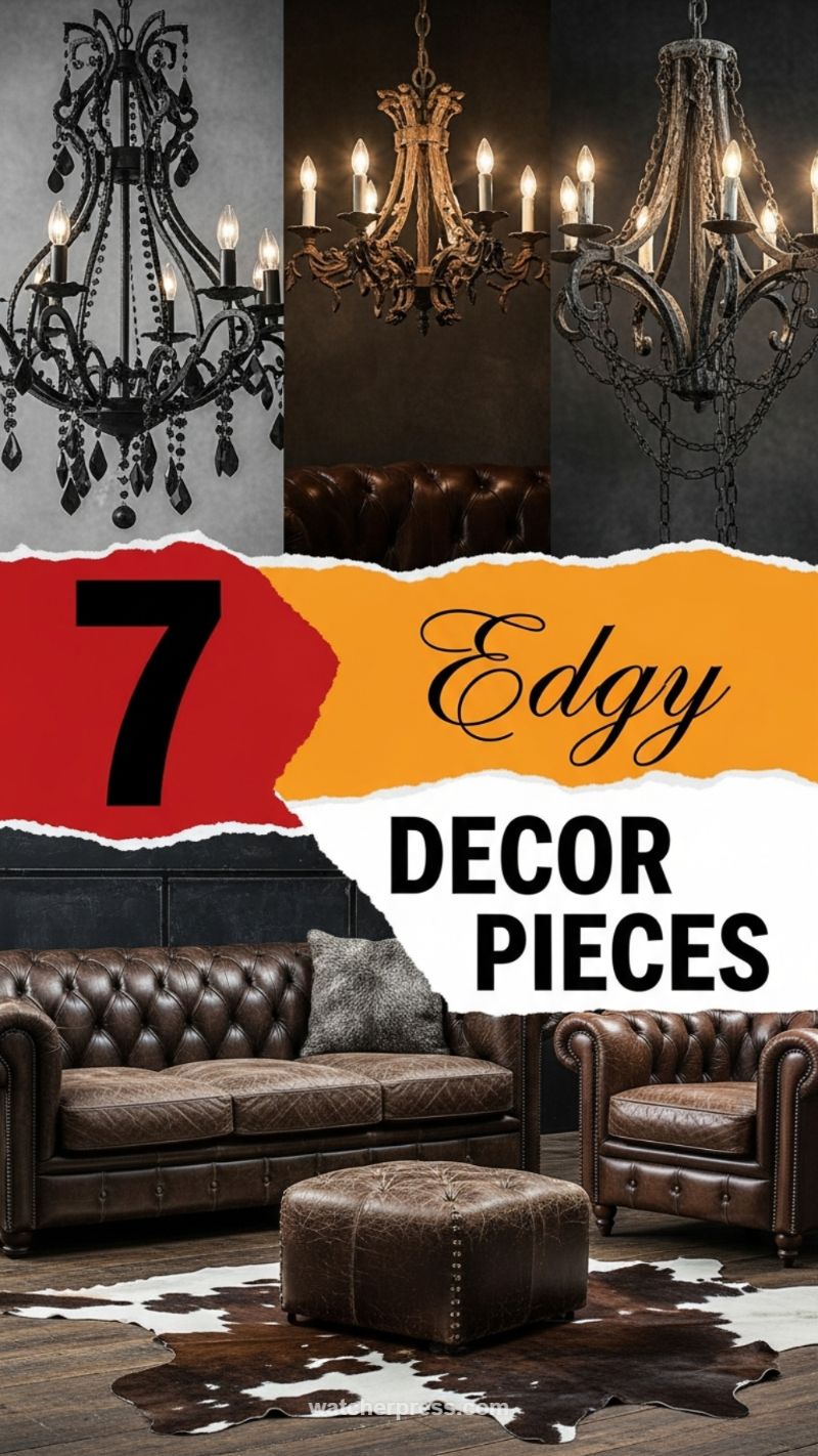 Harnessing Edgy Elegance: Dark Chandeliers and Leather Textures (7 Edgy Decor Pieces)