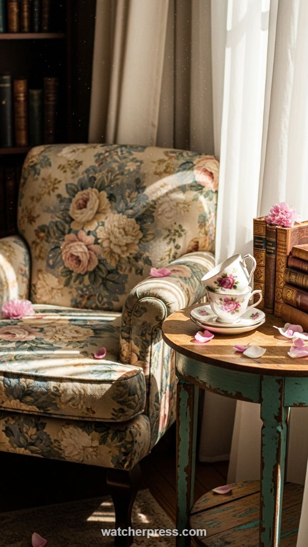 Heirloom Comfort: The Grand Chintz Floral Armchair