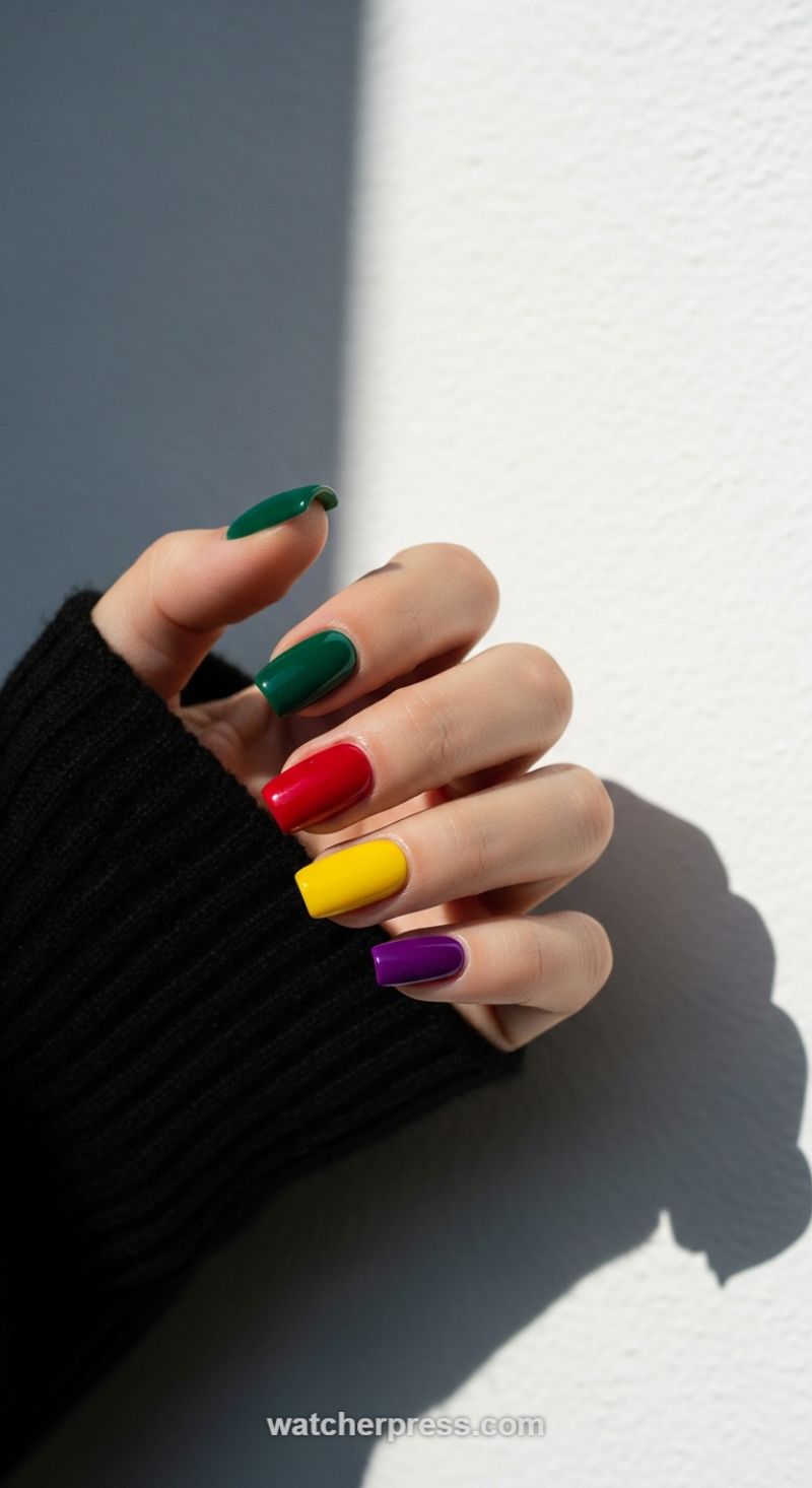 High Contrast Jewel Tone Color Blocking