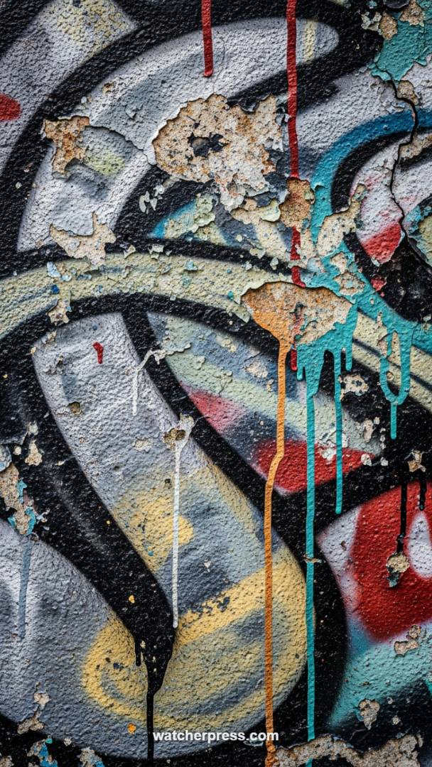 High-Fidelity Distressed Graffiti Mural: The Urban Grunge Aesthetic