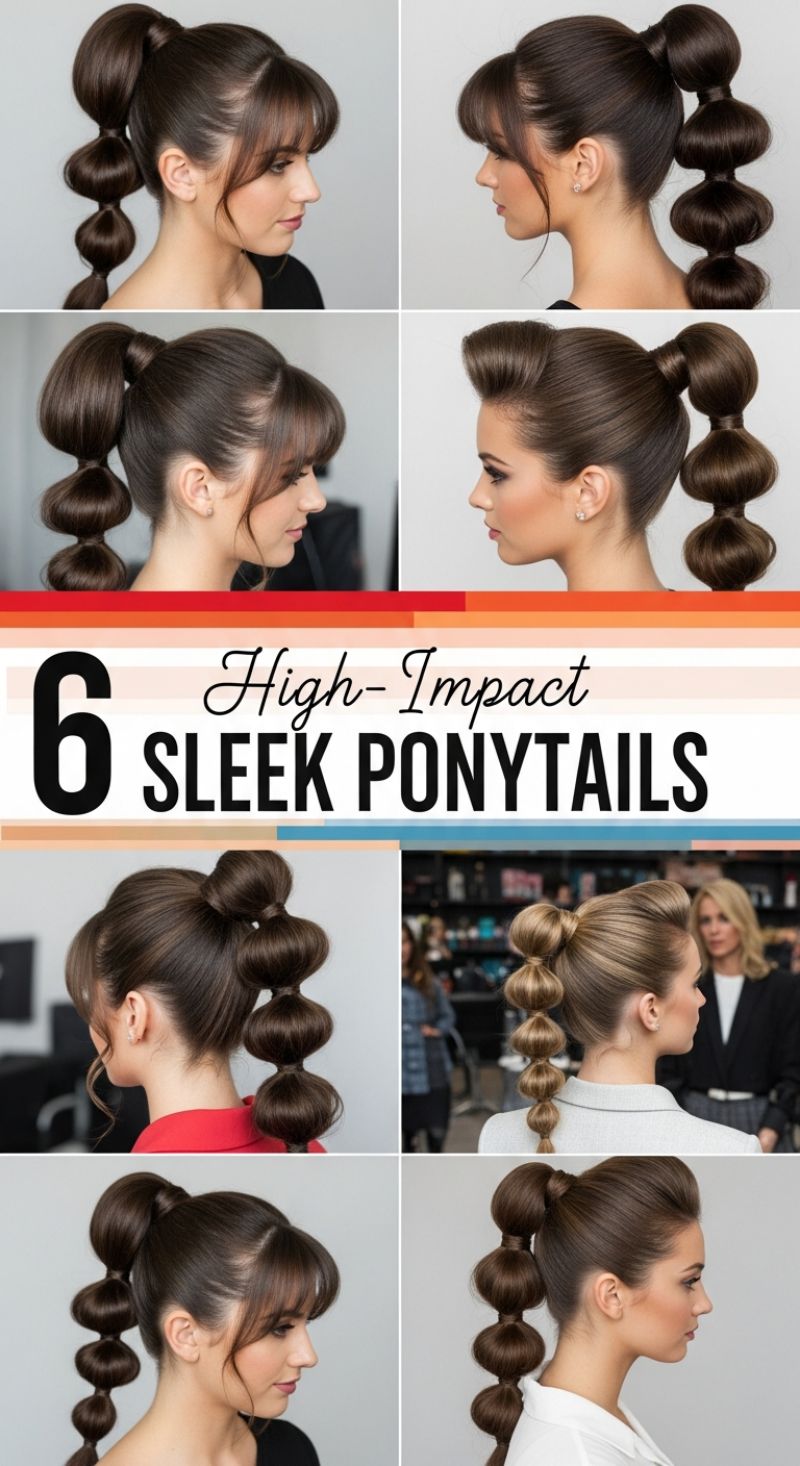 High-Impact Bubble Ponytails: The Sleek & Structured Trend