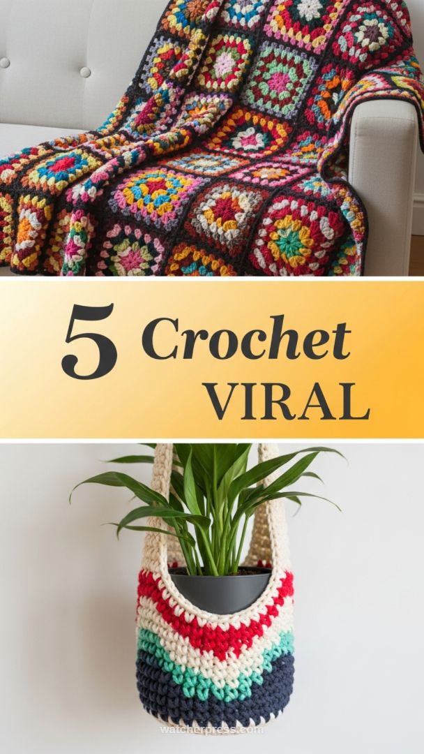 High-Impact Crochet: Adding Texture and Color with Granny Squares and Hanging Planters