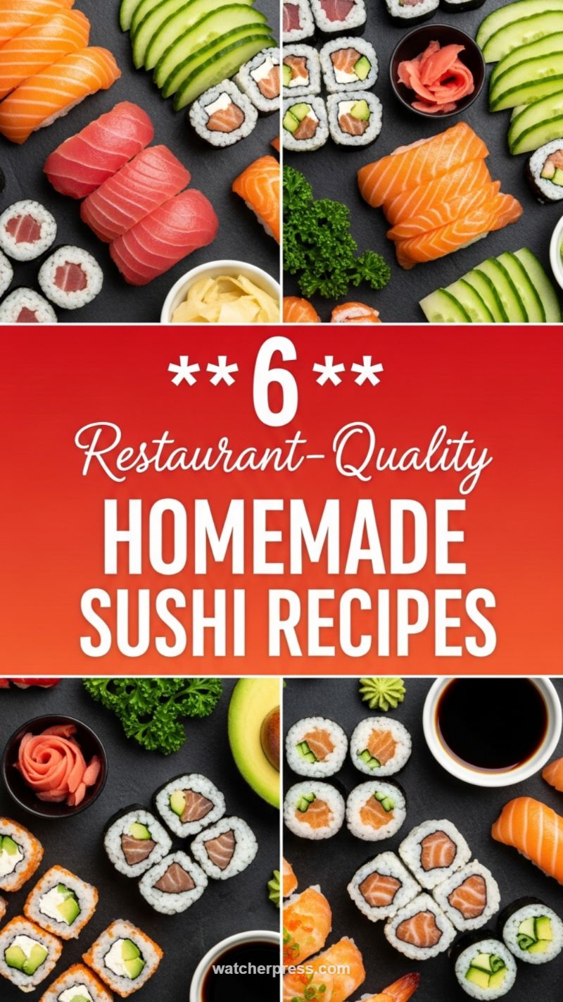 Homemade Sushi Rolls & Nigiri with Salmon & Avocado