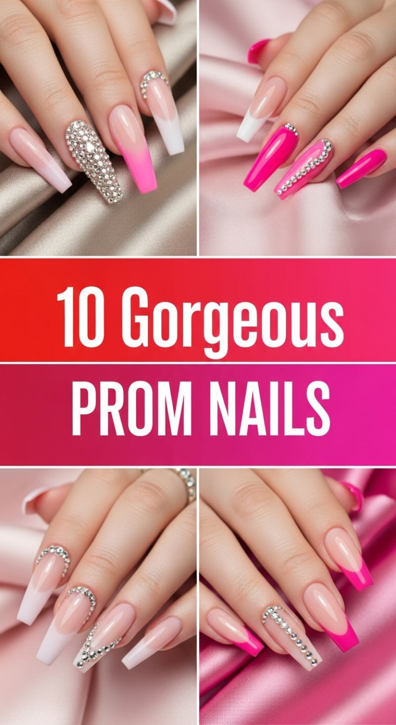 Hot Pink and Crystal Glam: Elevated French Designs for Valentine's Day