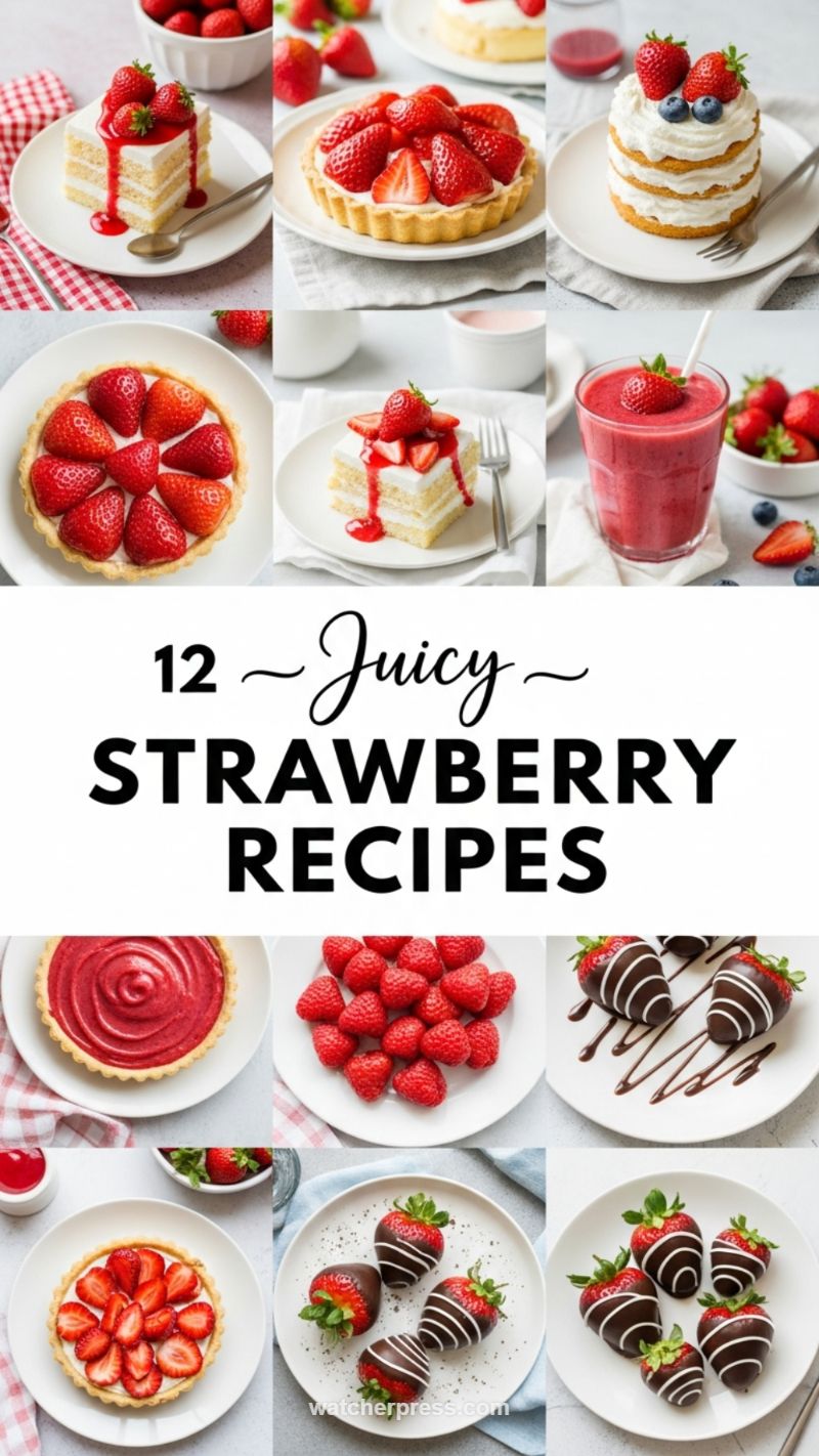 Juicy Strawberry Delights: Cakes, Tarts & Chocolate-Dipped Strawberries