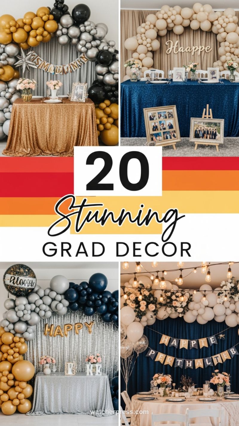 Luxe Metallic & Monochromatic Grad Decor Arches