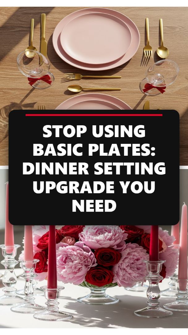 Luxurious Valentine Tablescape Design: Matte Pink Plates and Golden Accents