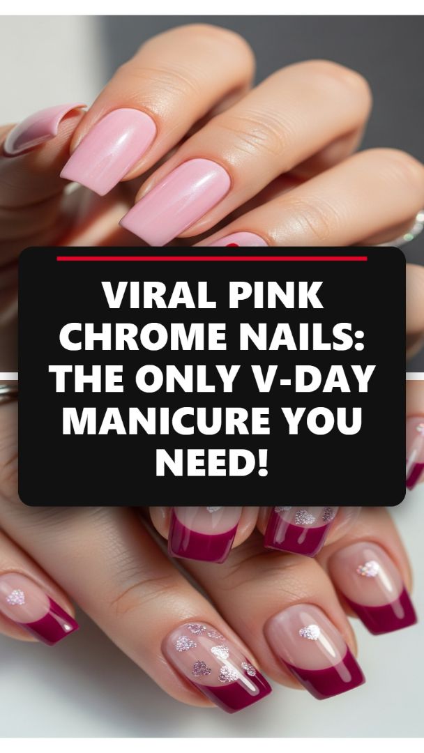 Luxury Press-Ons: Achieving the Viral Pink Chrome & Glitter Heart Manicure for Under $5