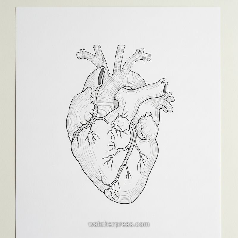 Mastering the Anatomical Heart: A Line Drawing Tutorial