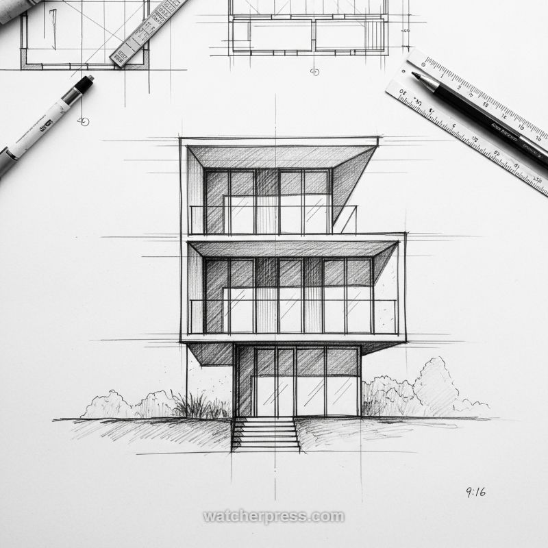 Mastering the Modern Architectural Elevation Sketch
