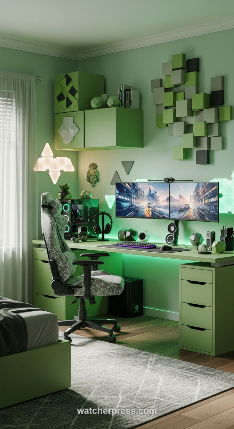 Maximizing Style and Functionality: The Monochromatic Mint Gaming Hub