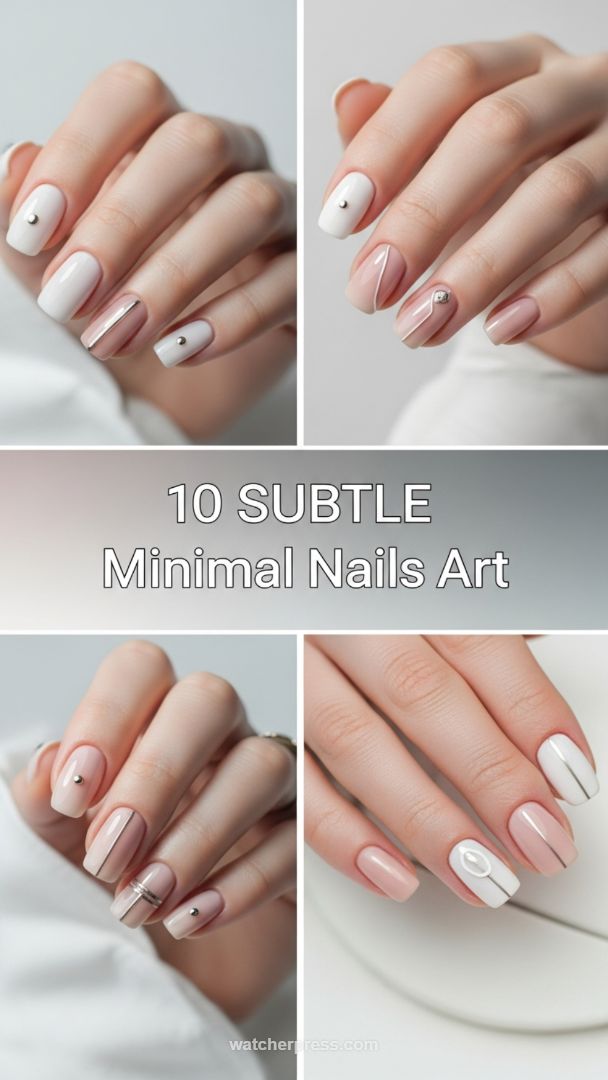 Modern Minimalism: Short Squoval Nails with Metallic Accent Art