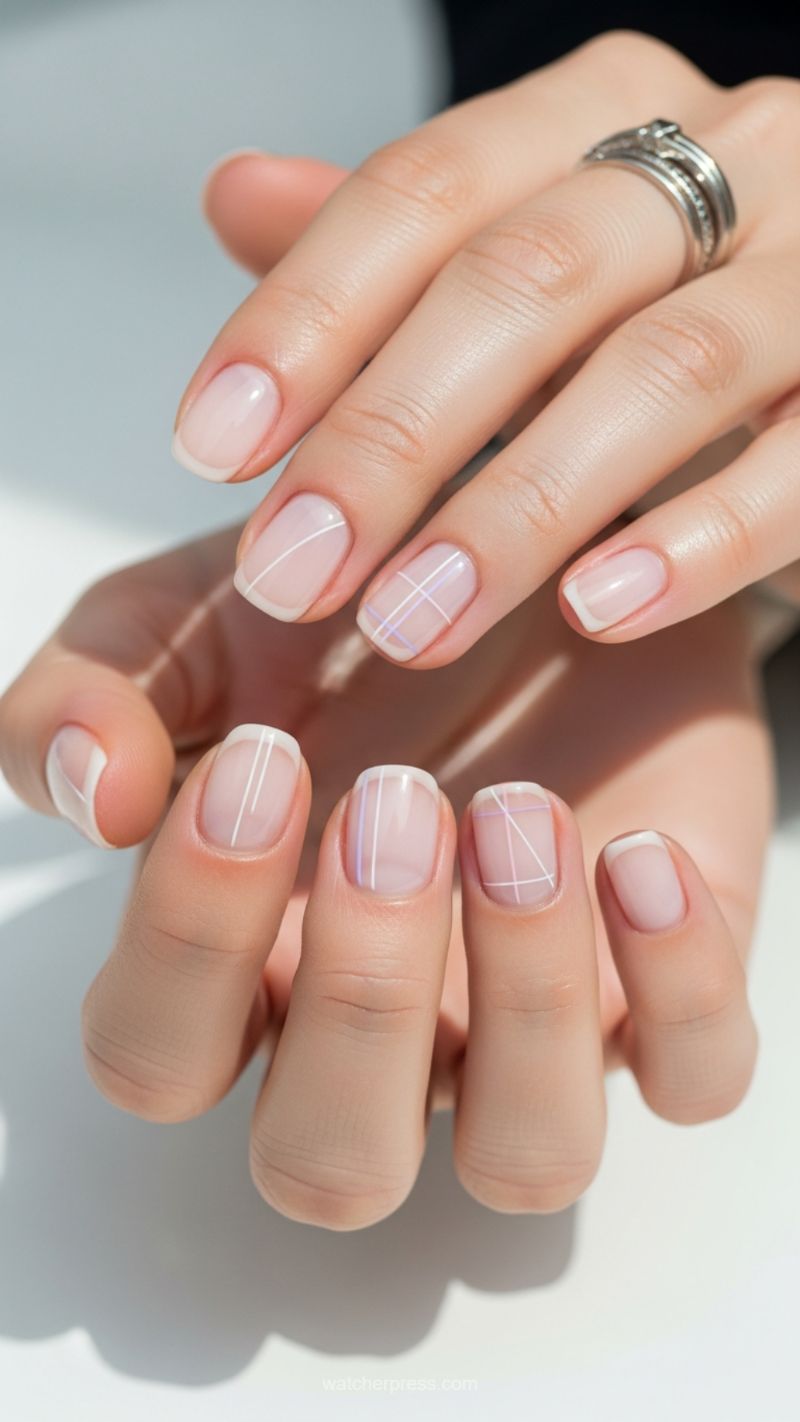 Modern Minimalist Mani: Grid Lines on the Go