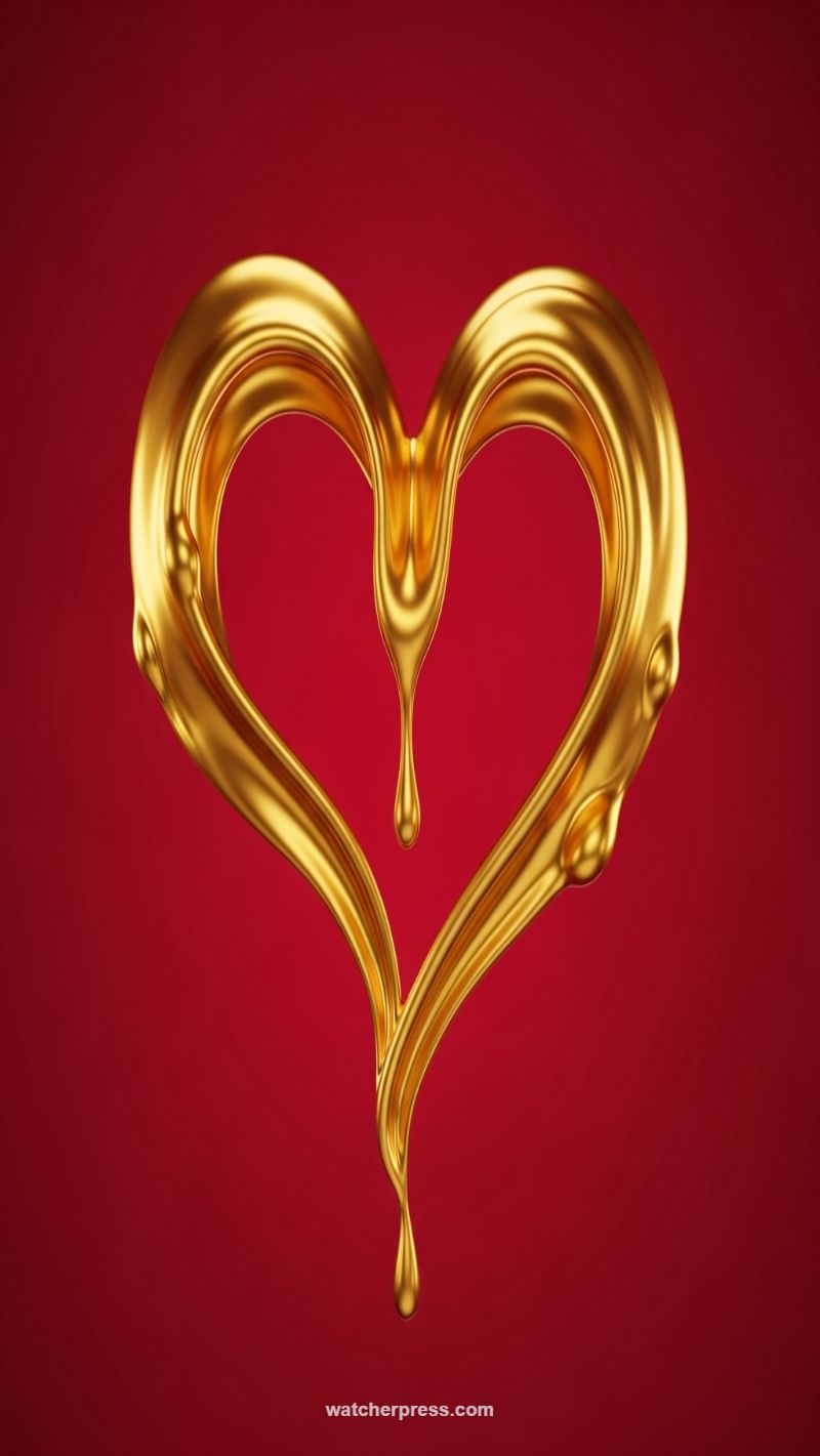 Molten Opulence: The Dripping Gold Heart