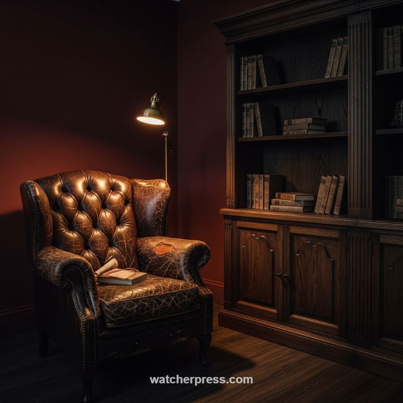 Moody Contrast: The Academic Study in Distressed Leather and Oxblood