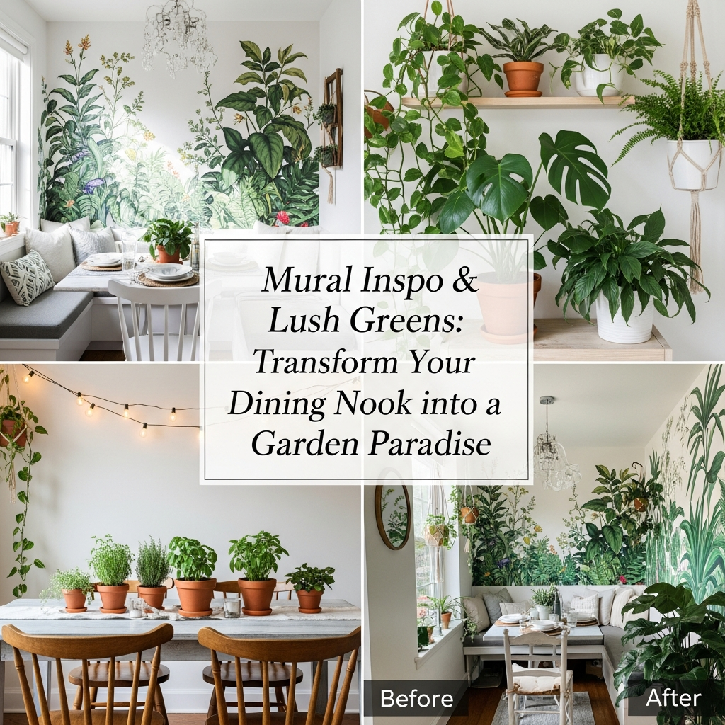 Mural Inspo & Lush Greens: Transform Your Dining Nook into a Garden Paradise