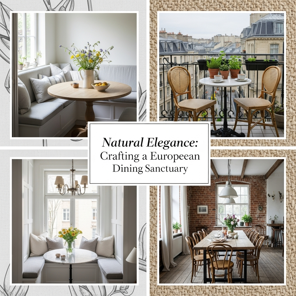 Natural Elegance: Crafting a European Dining Sanctuary