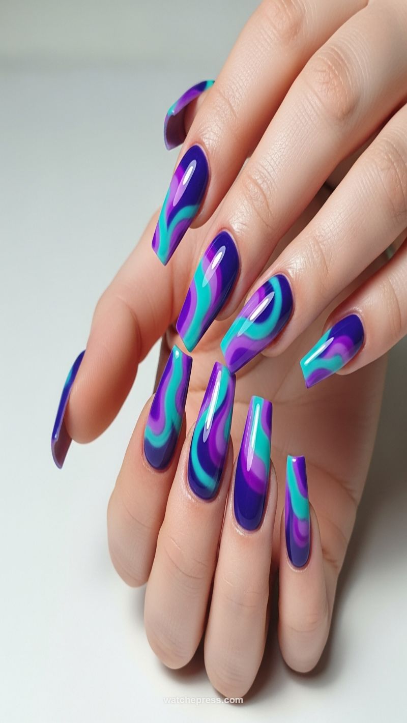 Neon Psychedelic Marble Dessert Sticks