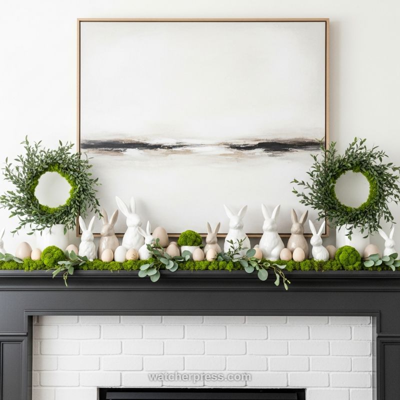 Neutral Spring Mantel Styling: Transitioning with Texture and Tone