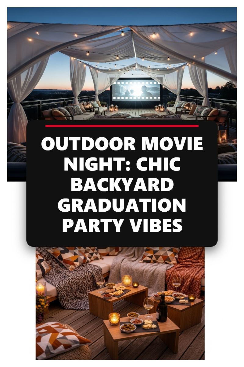 OUTDOOR MOVIE NIGHT: CHIC BACKYARD GRADUATION PARTY VIBES