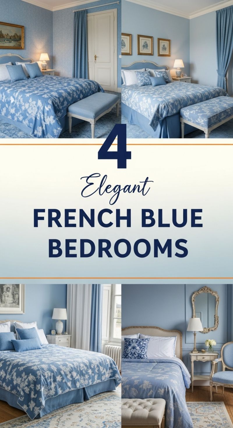 Parisian Charm: Elegant French Blue Bedrooms