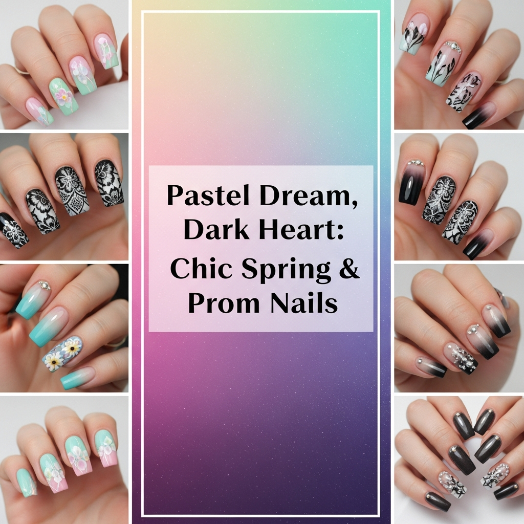 Pastel Dream, Dark Heart: Chic Spring & Prom Nails