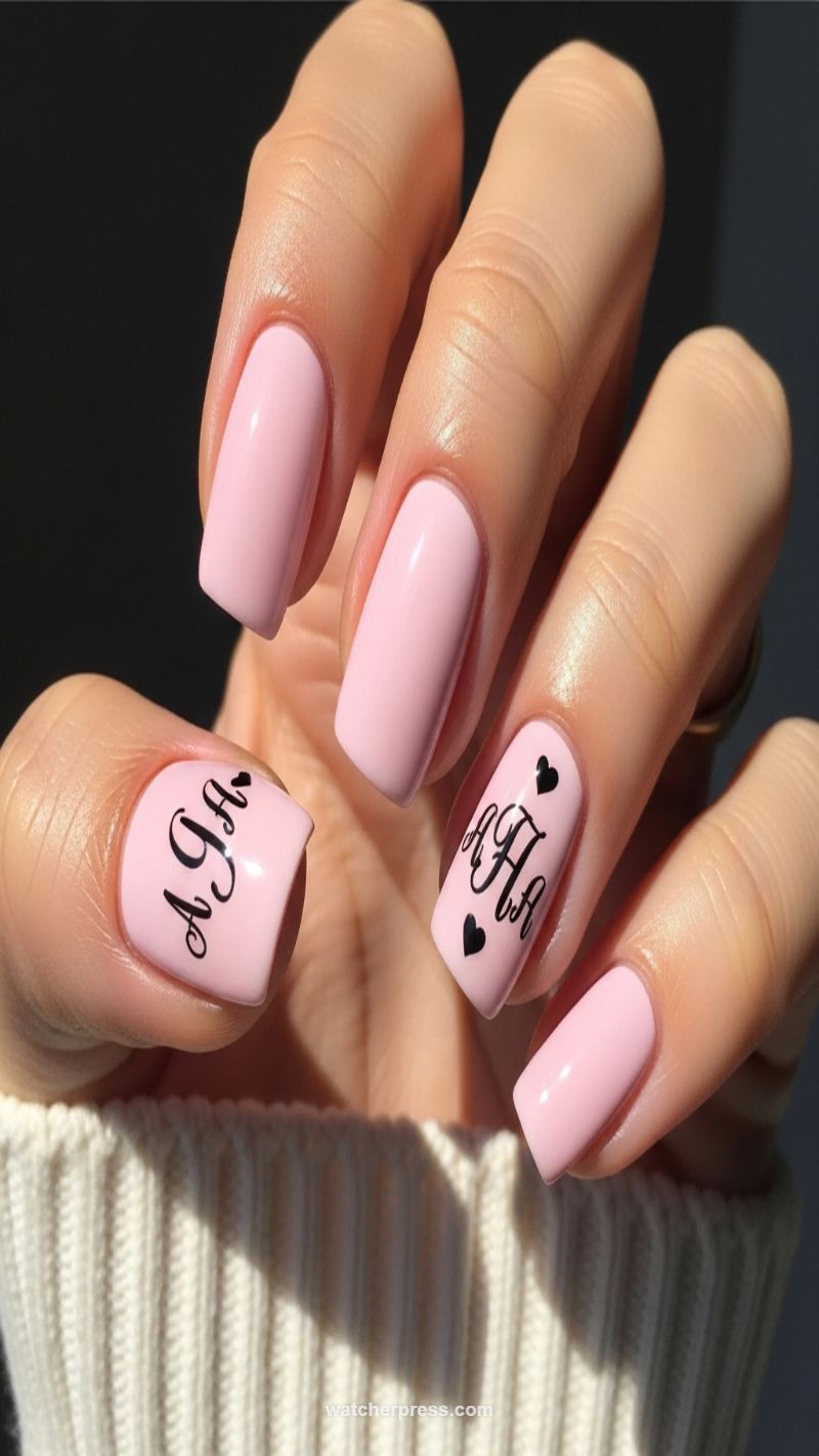 Personalized Pink: Initials & Little Hearts