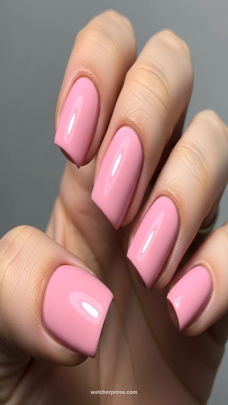 Pure Pop: Classic Bubblegum Pink Glossy Manicure